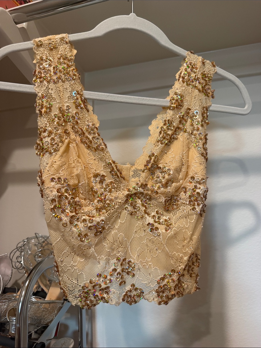 bebe Sequin y2K Crop Top